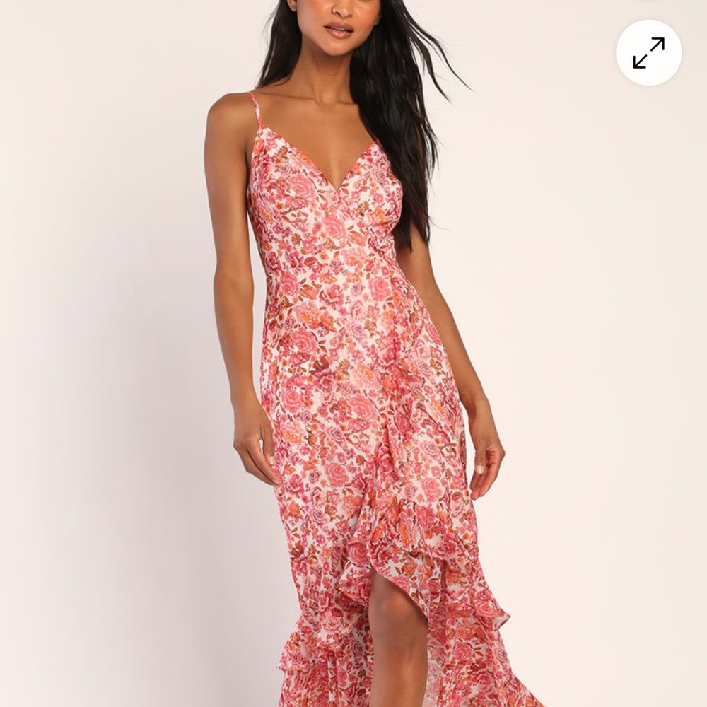 Lulu's Pink and White Ruffled Tiered Sundress